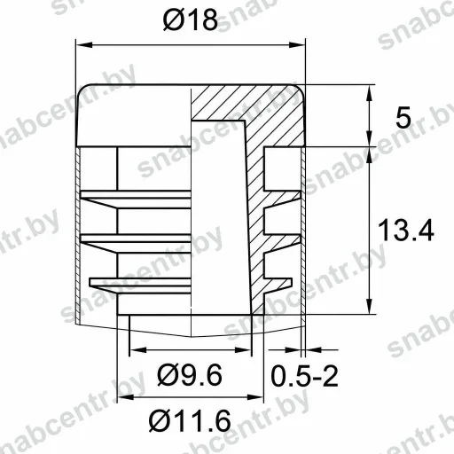 Заглушка внутренняя 18 мм для труб — превью 2