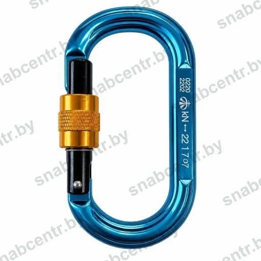 IR 0220 Карабин овал алюминиевый с муфтой (Keylock), 22 кН