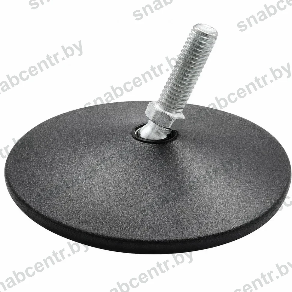Резьбовая регулируемая шарнирная опора М8х25 мм с основанием диаметром 80 мм - 1